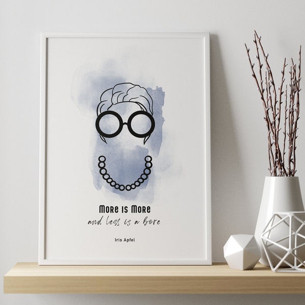 Famous Quotes Wall Art - Iris Apfel Quote Poster - Home Office Decor - 8x10 In Print