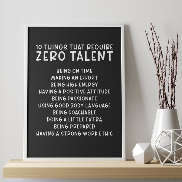 10 Things That Require Zero Talent Poster - Etsy
