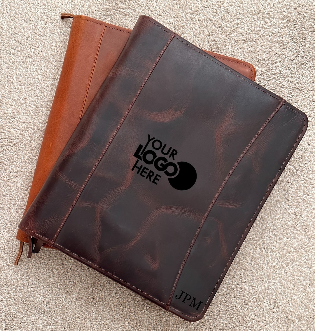 Personalized Leather Portfolio Binder, Gifts for Dad, Gift for