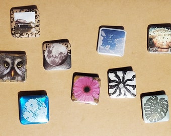 Pinback Square Buttons 1-4