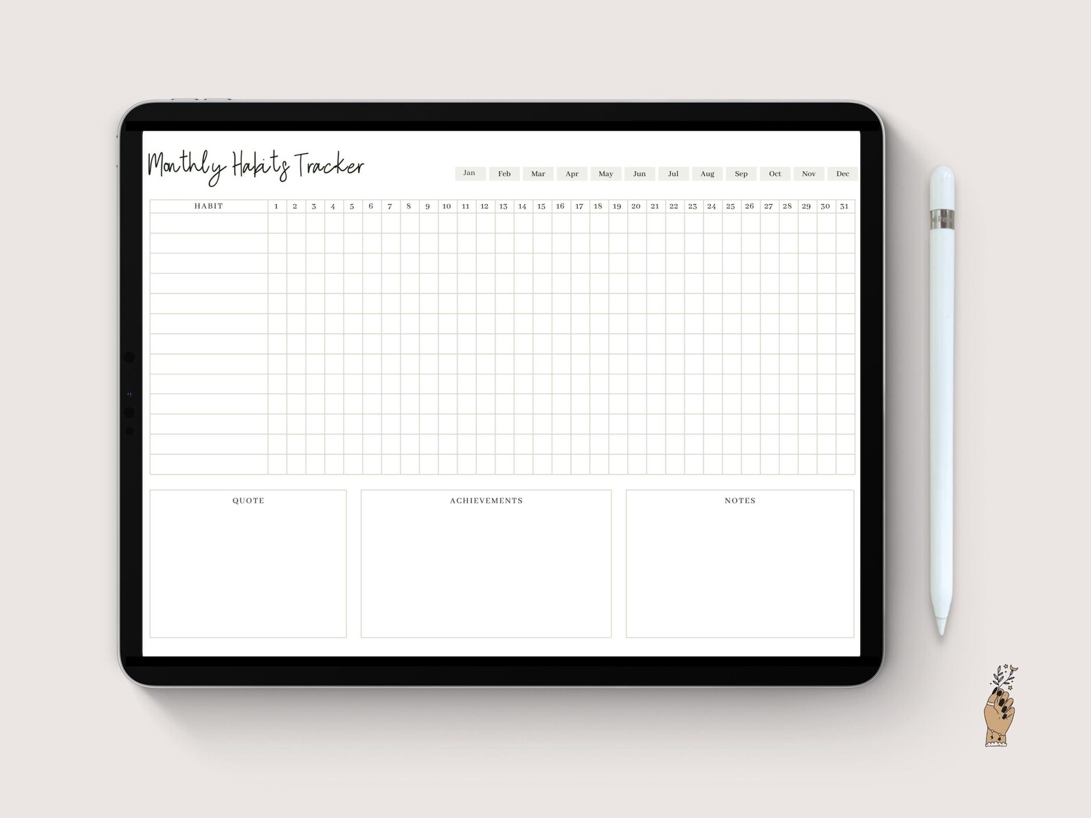 Monthly Habits Tracker I Printable Habit Tracker I Habit Etsy