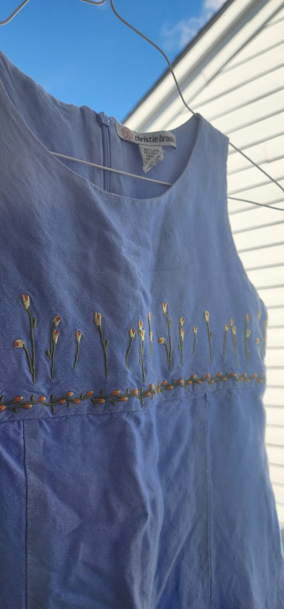 Vintage Linen Embroidered Children's Easter Dress… - image 5