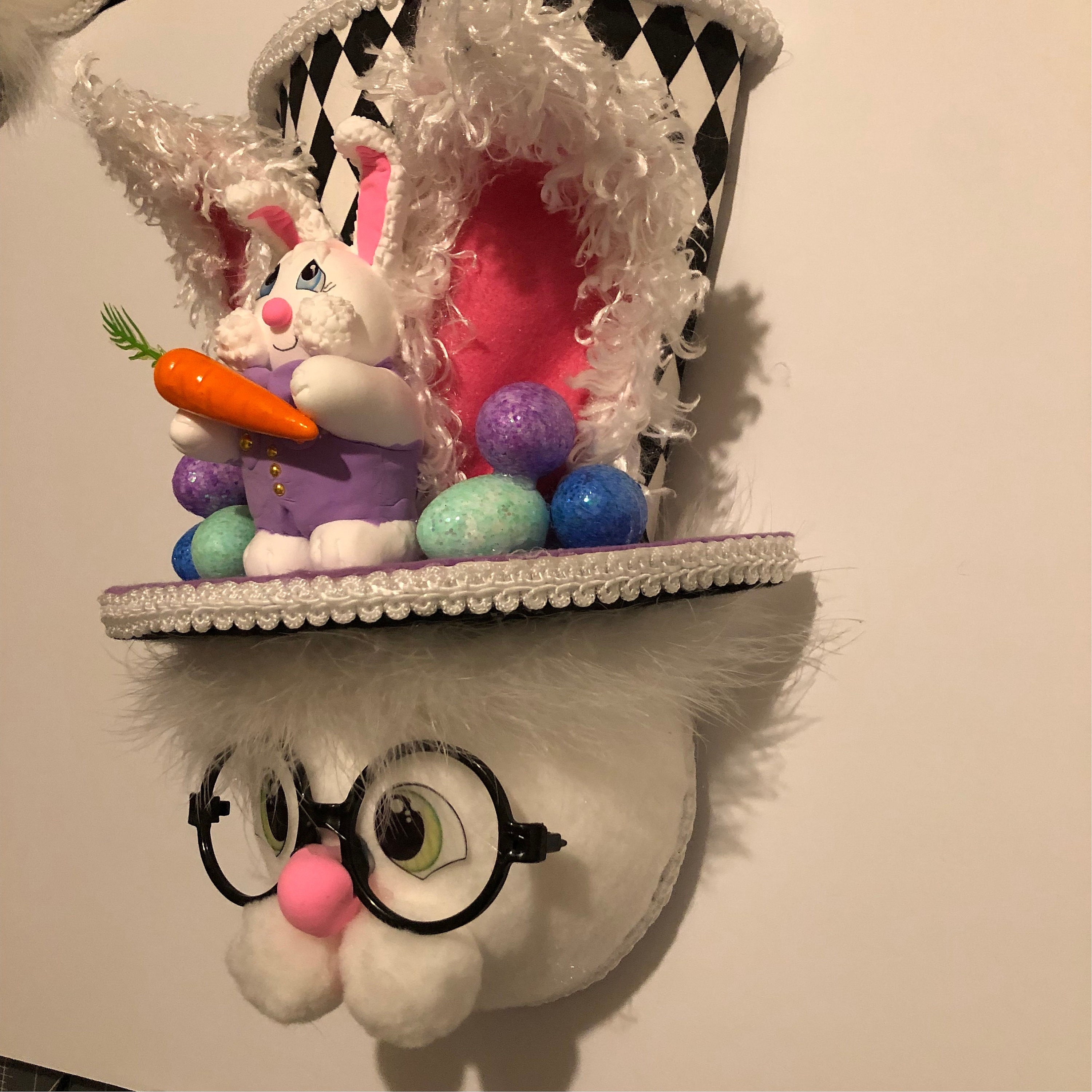 Small Top Hat Bunny Wreath Attachment - Etsy