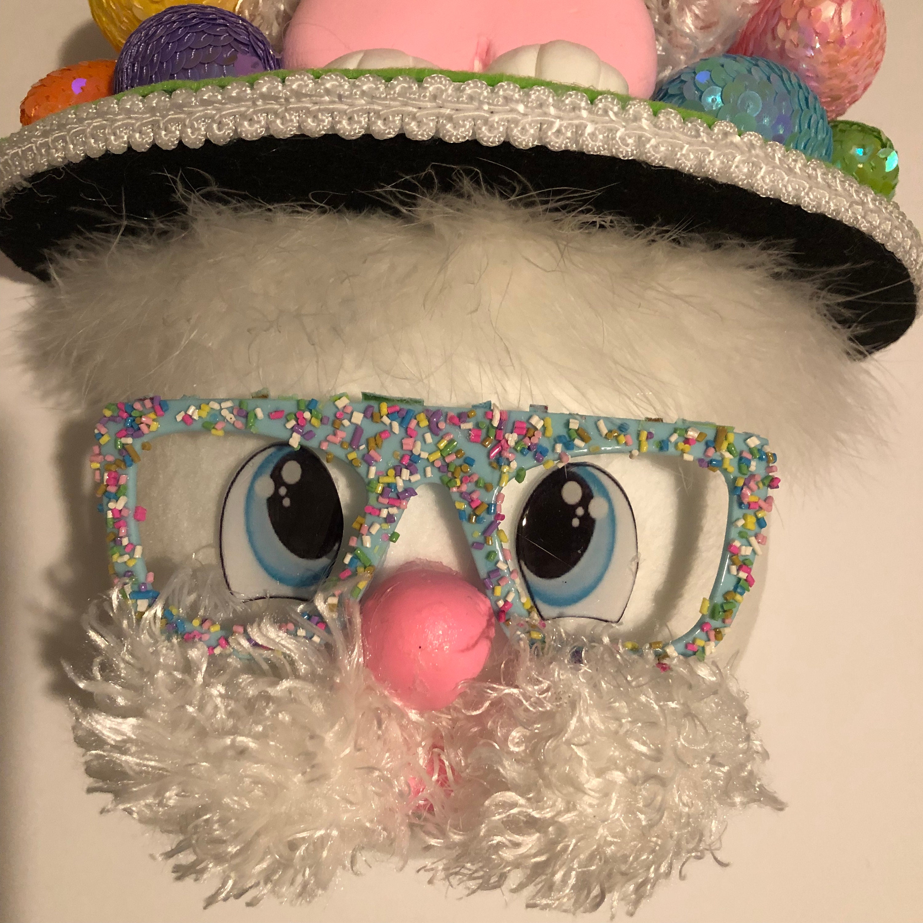Large Top Hat Bunny Wreath Attachment - Etsy