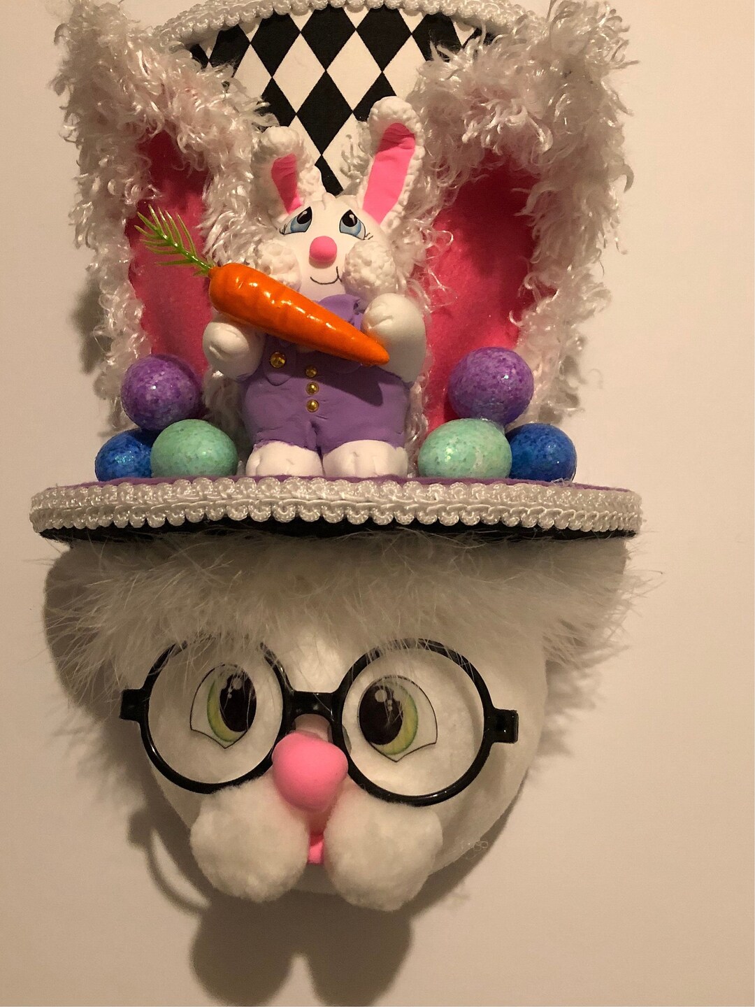 Small Top Hat Bunny Wreath Attachment - Etsy