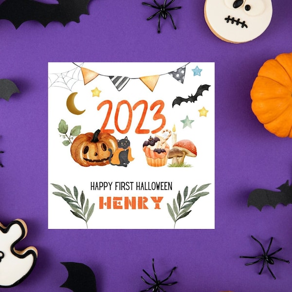 My First Halloween 2023 - Baby's First Halloween Card - Halloween gift for babies - Kids Halloween Card