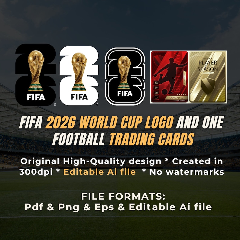 2026 Fifa World Cup Logo & One Football Trading Cards World Etsy