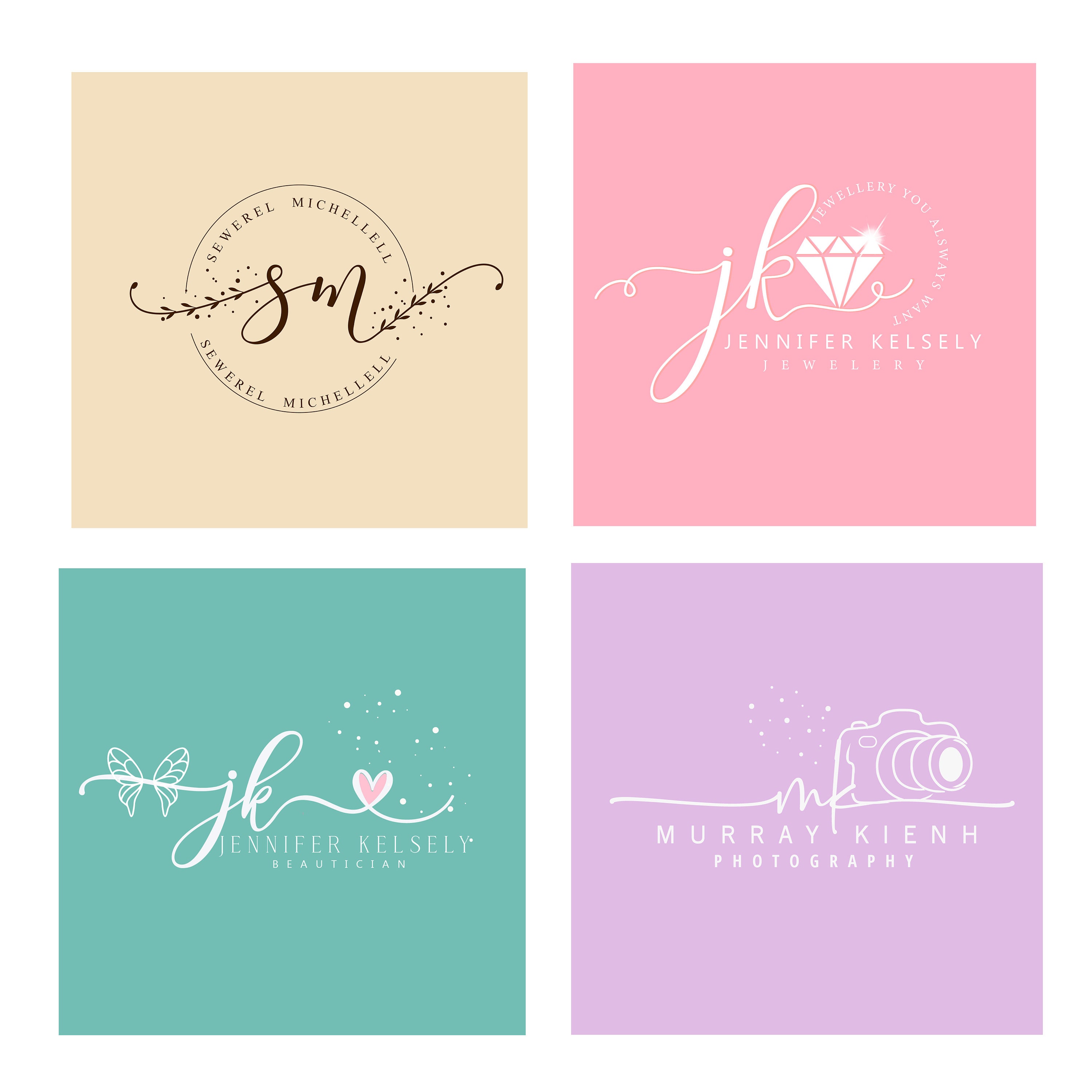 Custom Logo Design for Small Business Professional Logo Pastel Colour