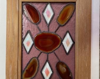 Geode Beveled Stained Glass Wall Panel