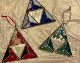 triangle illusion stained glass suncatcher
