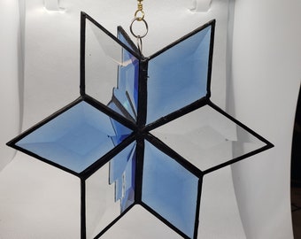 3 sided snowflake stained glass dazzler