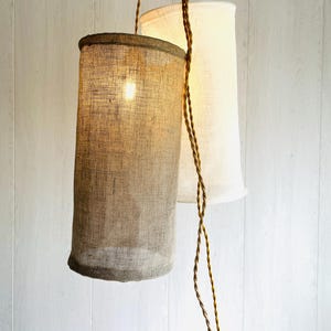 Linen pendant lampshade SANS OATMEAL / minimalist lighting / Simple lampshade