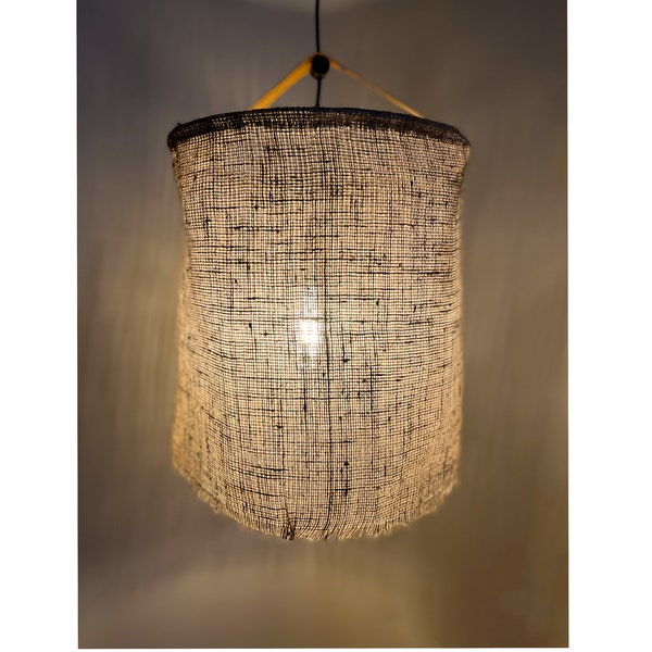 Hessian lampshade RUSTIQUE /  Hesian Ceiling lamp / burlap shade / Rustic lantern / farmhouse style / modern rustic / atmospheric lighting