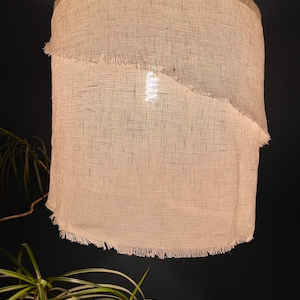 Linen Pendant lamp shade LUCIA / Sheer linen lampshade / ambient lighting