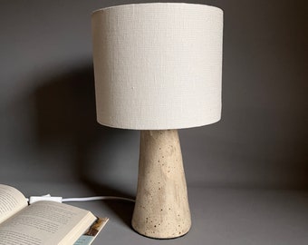 Ceramic table lamp with linen shade