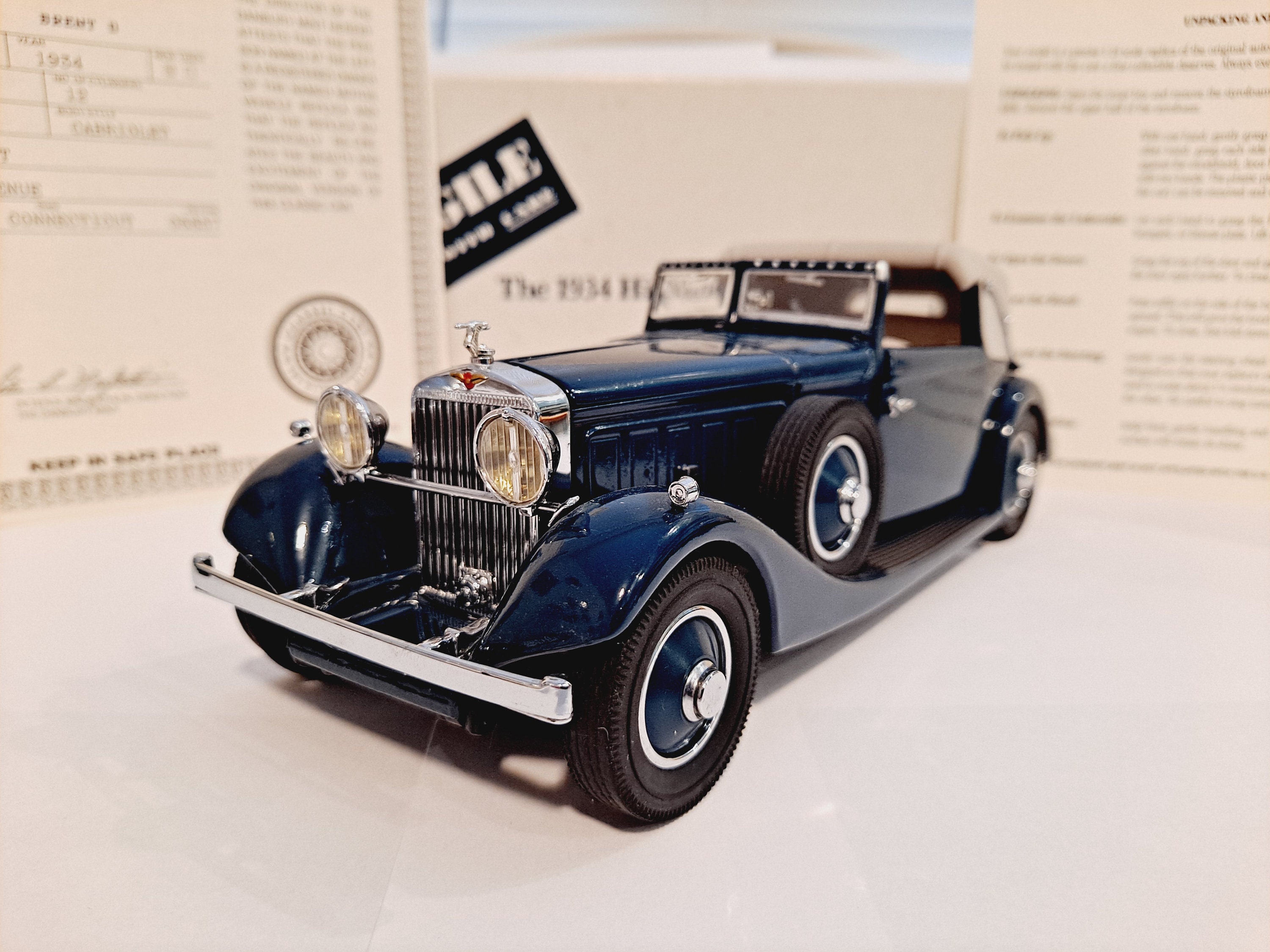 ミニカー1/24The 1934 Hispano Suiza J12 No241 Danbury Mint 1934 Hispano Suiza J12, Blue, 1:24 Scale in