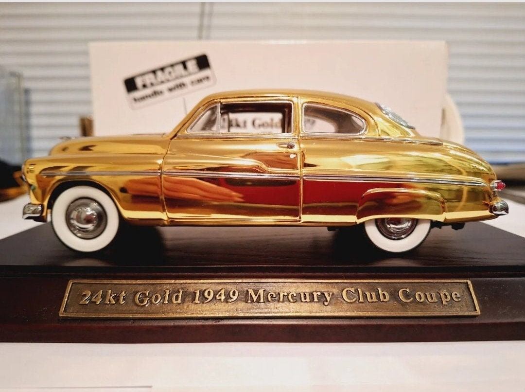 Danbury Mint 24kt Gold 1949 Mercury Club Coupe, 1:24, W/wood Display Base - Etsy Danbury Mint 24kt Gold 1949 Mercury Club Coupe, 1:24, W/wood Display Base - Etsy