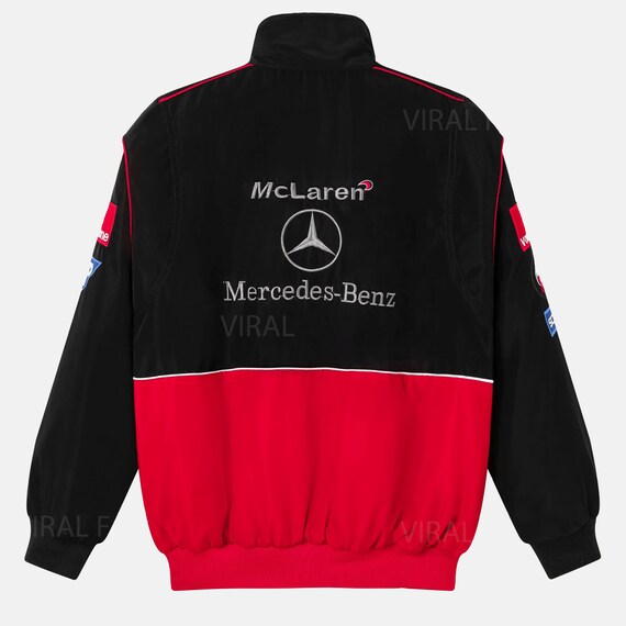 Rare Vintage Black and Red white Mercedes AMG F 1 Racing bomber