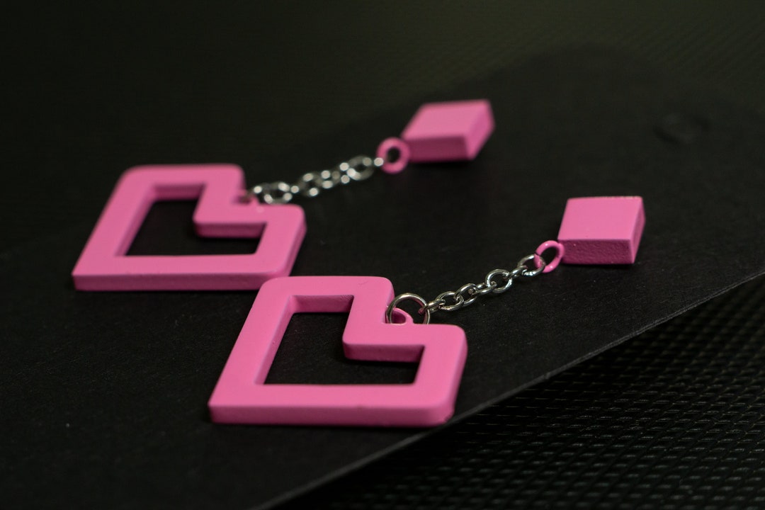 Maplestoryinspired Metal Heart Earrings Earrings Etsy