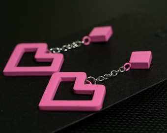 Maplestory-Inspired Metal Heart Earrings Earrings