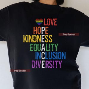 Love Hope Equality Rainbow Pride T-Shirt: LGBTQ+ Ally Cotton Tee