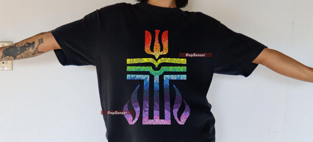 T-shirt - Rainbow PCUSA Cross - Rainbow Stained Glass T-shirt PCUSA ...