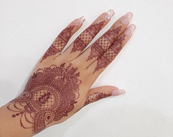 Henna Style Tattoo Stickers- Temporary Henna Tattoo- Fake Henna -Stylish Tattoo- Henna Design- Henna
