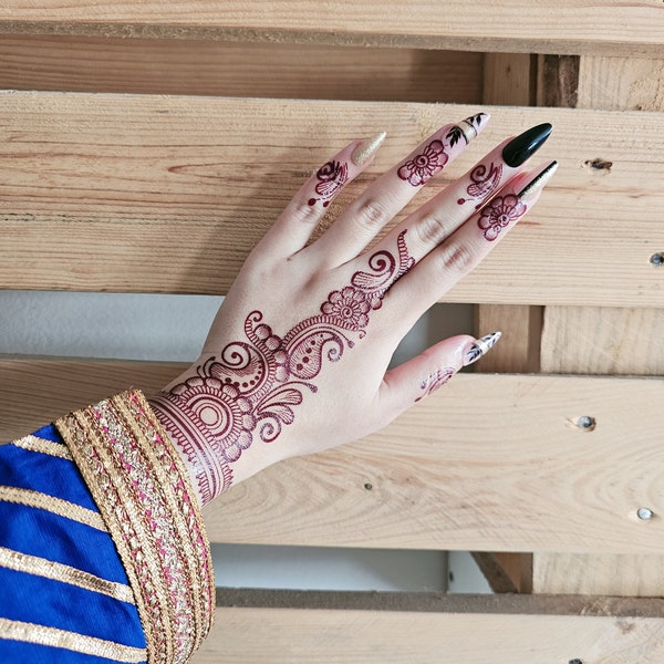 Henna Style Tattoo Stickers- Temporary Henna Tattoo- Fake Henna -Stylish Tattoo- Henna Design- Henna