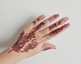 Henna Style Tattoo Stickers- Temporary Henna Tattoo- Fake Henna -Stylish Tattoo- Henna Design- Henna