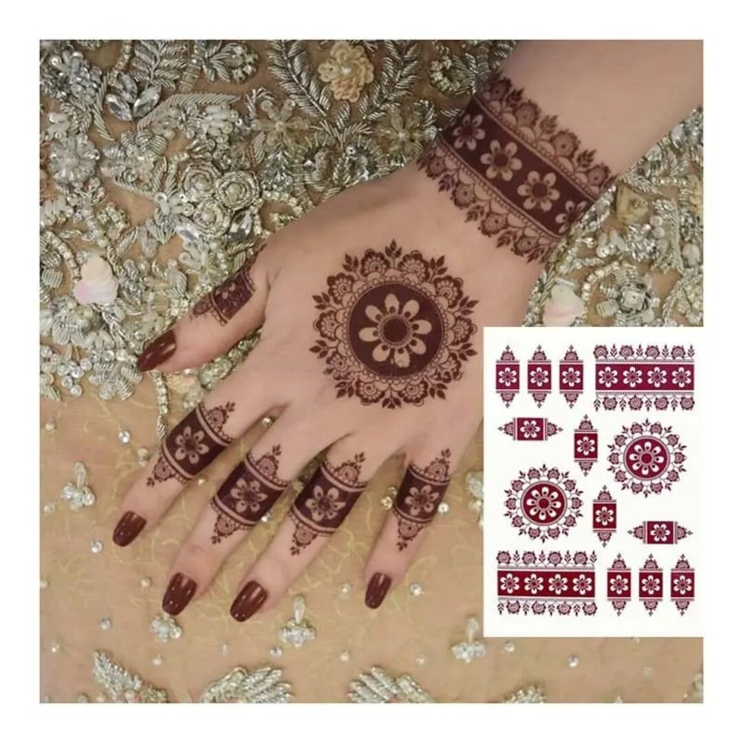 Henna Style Tattoo Stickers Temporary Henna Tattoo Fake Henna stylish