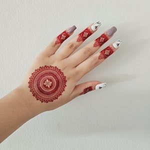 Henna Style Tattoo Stickers- Temporary Henna Tattoo- Fake Henna -Stylish Tattoo- Henna Design- Henna