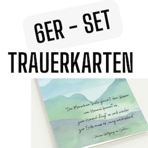 Trauerkarten - 6er Set, zur Auswahl nach Wunsch, incl. premium Umschlägen