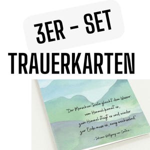 Trauerkarten - 3er Set, zur Auswahl nach Wunsch, incl. premium Umschlägen
