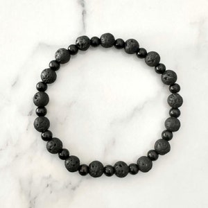 Stone & Steel Mens Beaded Bracelet