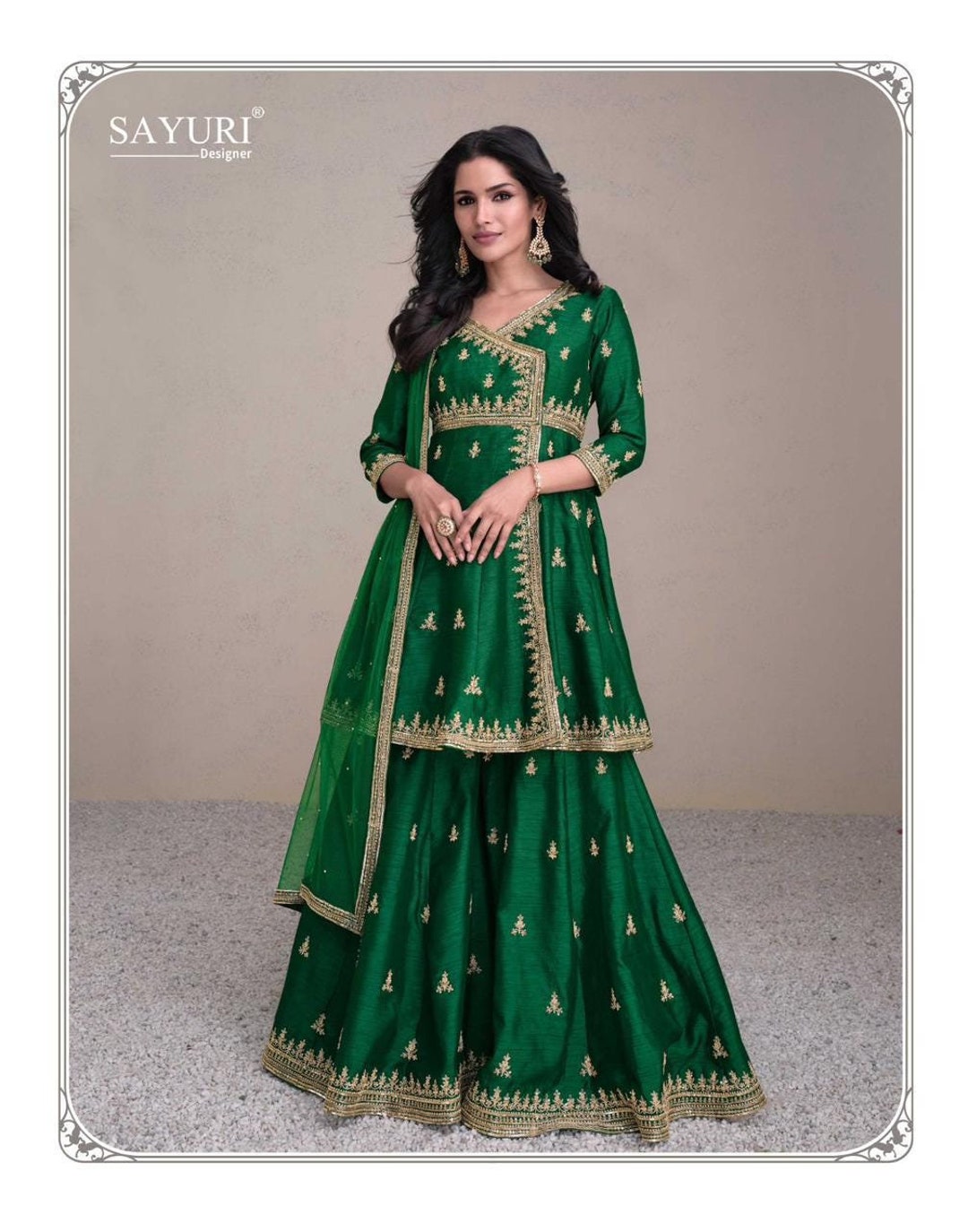 Angrakha PRE-ORDER - Floral Green Red