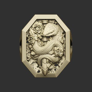 ヘビの花柄デザイン、ヘビ、ニシキヘビ、アナコンダ、マンバの毒ペンダント