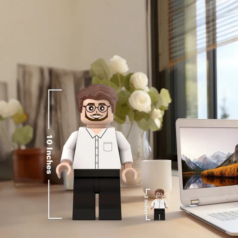 3D Print Custom Giant Minifigs Personalized Photo Giant Minifigs Turn Your Photo into Minifigs Gifts for Him