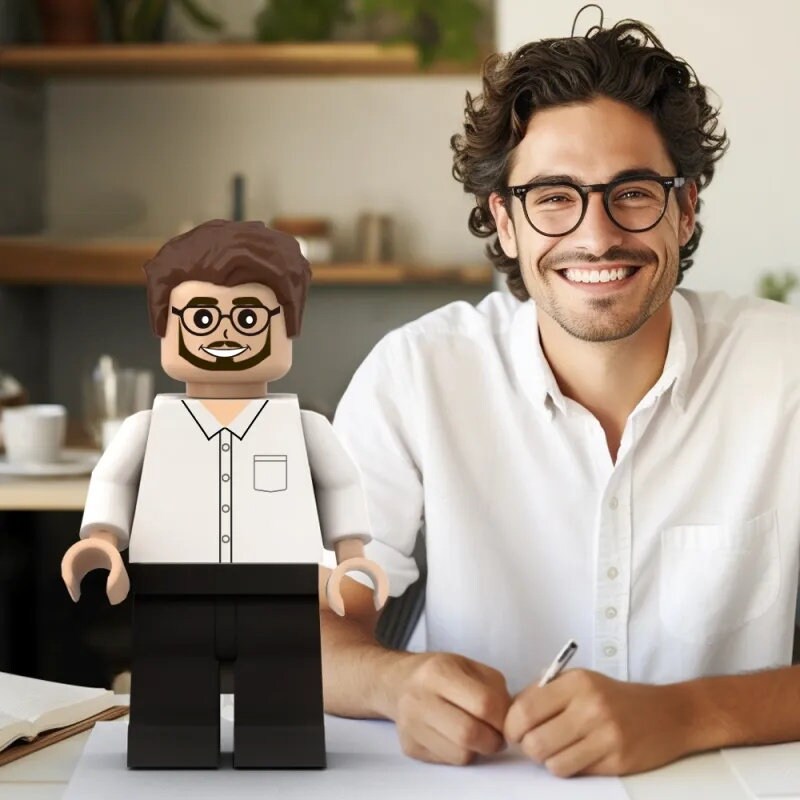 3D Print Custom Giant Minifigs Personalized Photo Giant Minifigs Turn Your Photo into Minifigs Gifts for Him