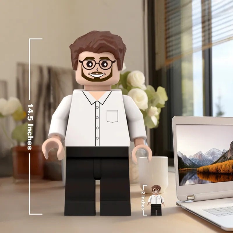 3D Print Custom Giant Minifigs Personalized Photo Giant Minifigs Turn Your Photo into Minifigs Gifts for Him