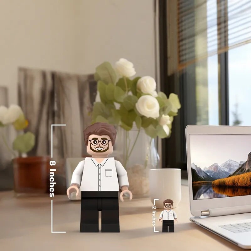 3D Print Custom Giant Minifigs Personalized Photo Giant Minifigs Turn Your Photo into Minifigs Gifts for Him