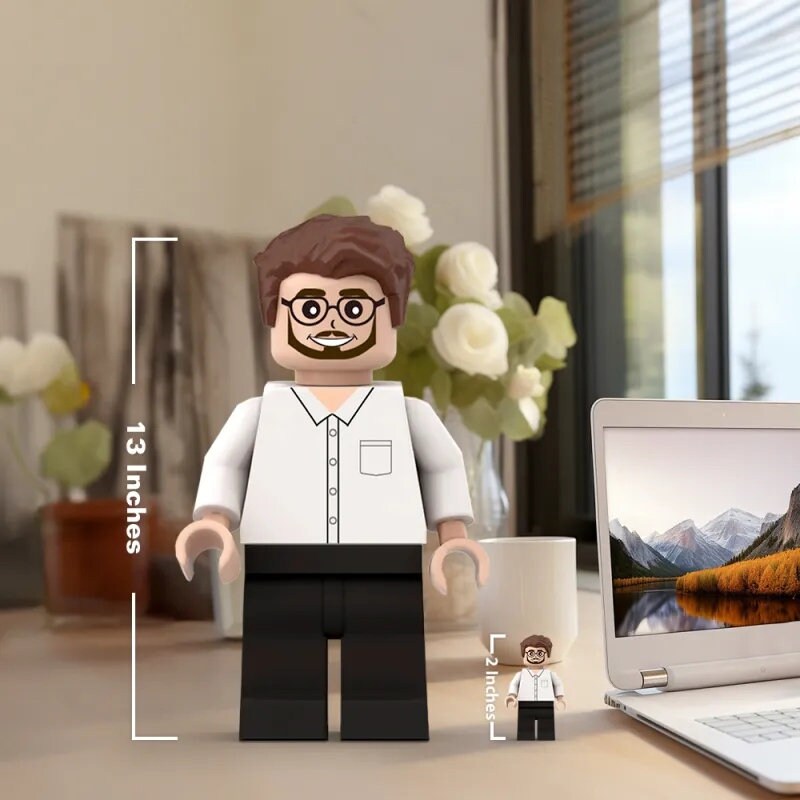 3D Print Custom Giant Minifigs Personalized Photo Giant Minifigs Turn Your Photo into Minifigs Gifts for Him
