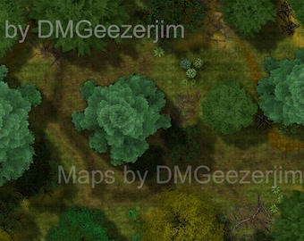 RPG, D&D, TTRPG battle map, Forest, trees, temperate battle map. Forest map, VTT ready digital/printable map files