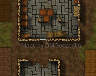 D&D, RPG battle map, Warehouse map, VTT ready digital map, city/urban building/warehouse map. Digital battle map.