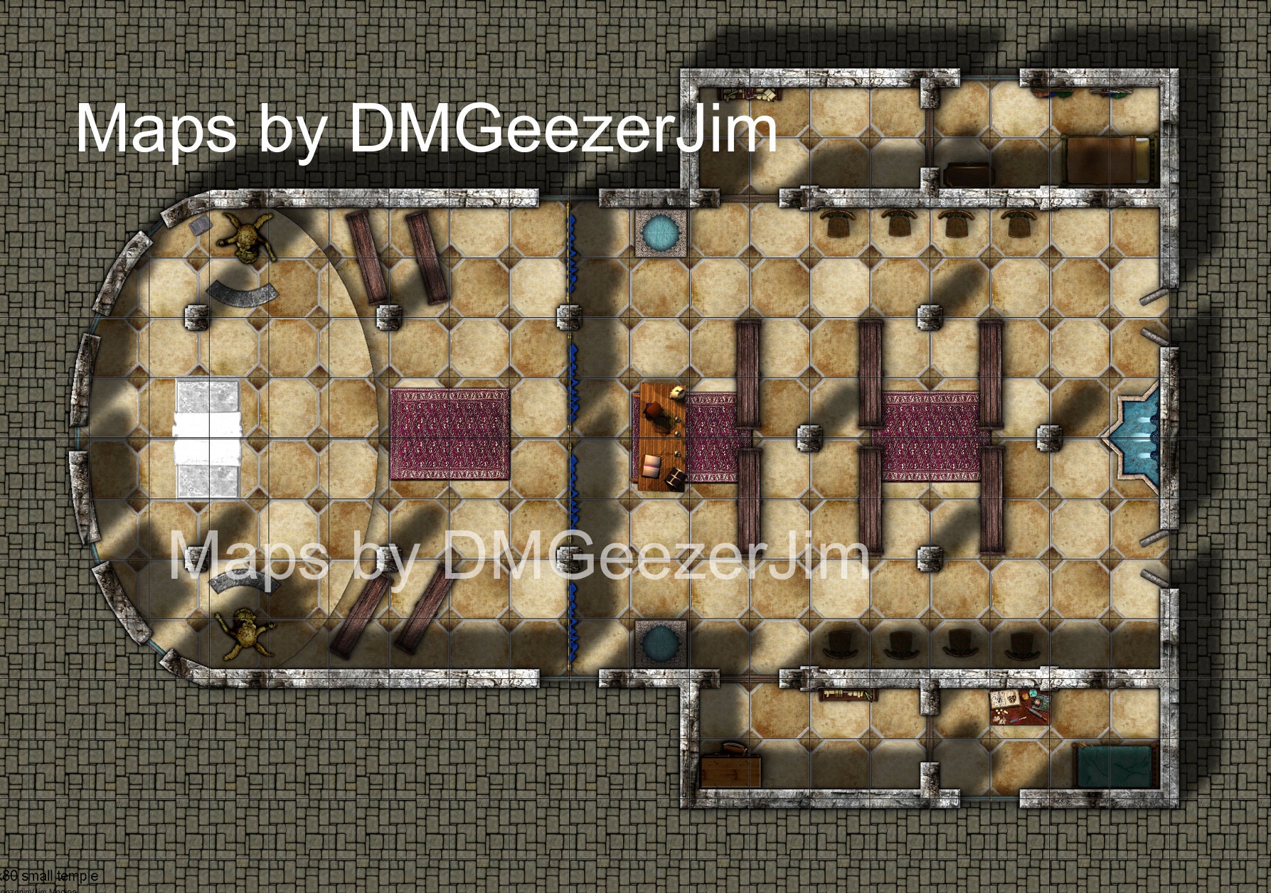 D&D Temple Battle Map VTT Digital Battle Map Small Temple Etsy