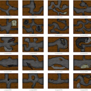 Mapas de cuevas y cavernas, paquete de 40 mapas, mosaicos de mapas de cuevas geomórficas, mapas de batalla VTT, paquete de mapas de batalla aptos para imprimir,