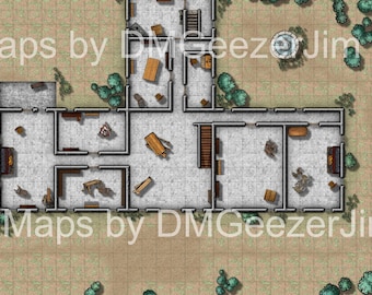 D&D Haunted Mansion Battle Map, VTT multi story house battle map, Saltmarsh Mansion VTT battle Map, interior maps for RPG