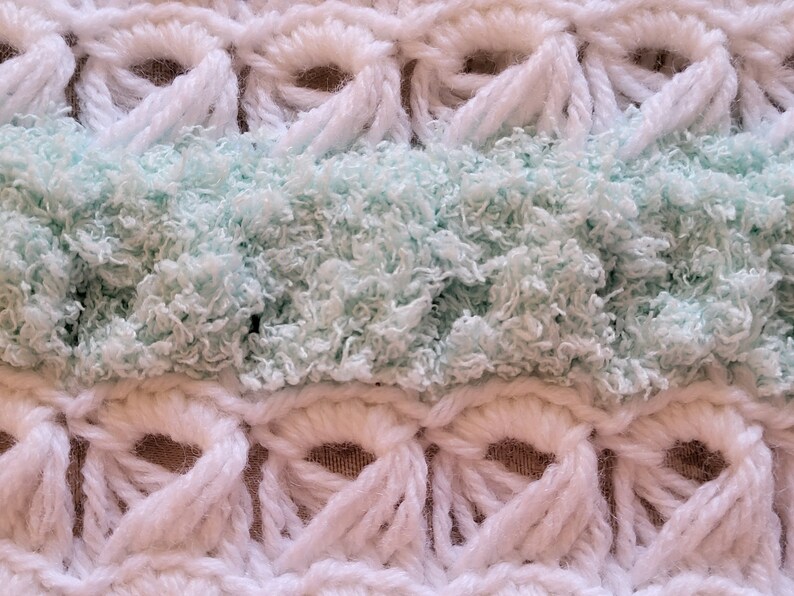 Broomstick Lace Crochet Baby Afghan Etsy