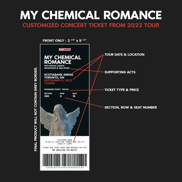 Customized My Chemical Romance Swarm Tour 2022 Souvenir Concert Ticket (DIGITAL)