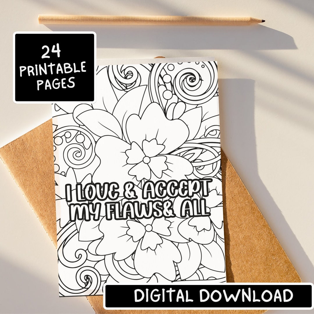 Self Love Affirmation Coloring Pages | 24 Pages | Adult Coloring Pages ...