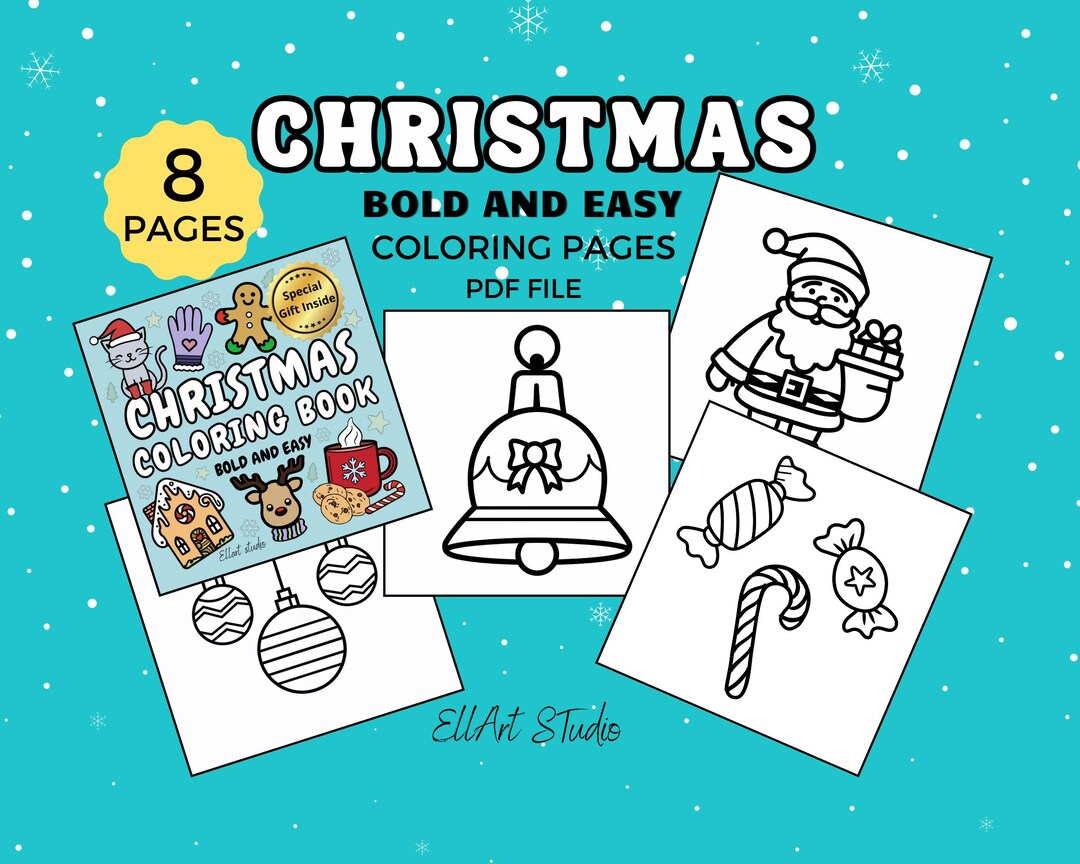 Christmas Bold and Easy Coloring Pages Christmas Coloring Sheets ...